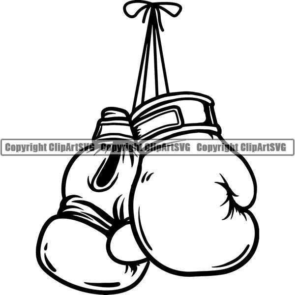 Sports Boxing Boxer MMA Fighter Glove ClipArt SVG