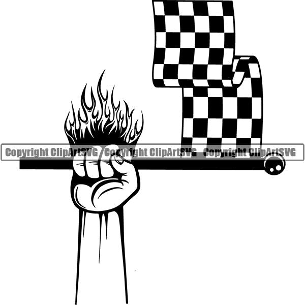Sports Car Racing Checkered Flag ClipArt SVG