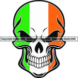 Country Flag Skull Ireland ClipArt SVG