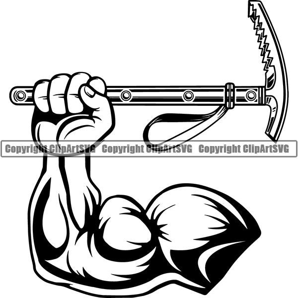 Mountain Climbing Rock Climber Pickaxe Ice Pick Axe ClipArt SVG
