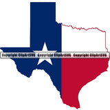 State Flag Map Texas ClipArt SVG