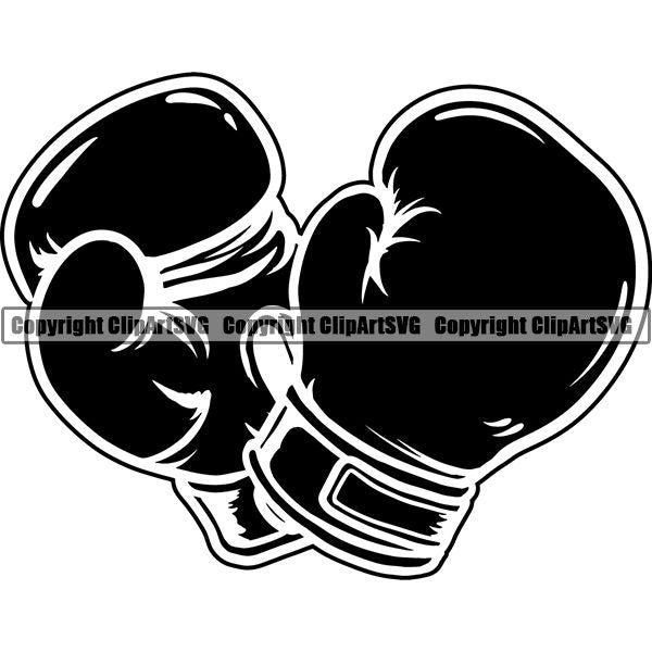 Sports Boxing Boxer MMA Fighter Glove ClipArt SVG