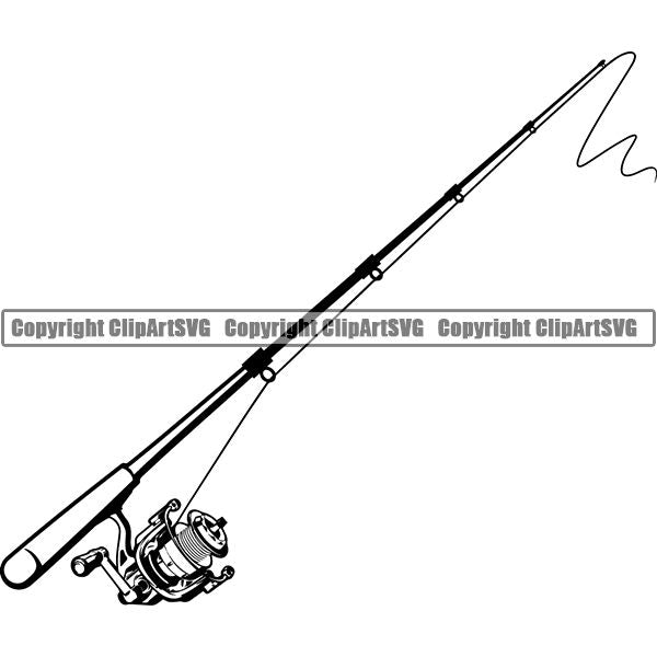 Sports Game Fishing Hunting Fish Hunt Rod ClipArt SVG