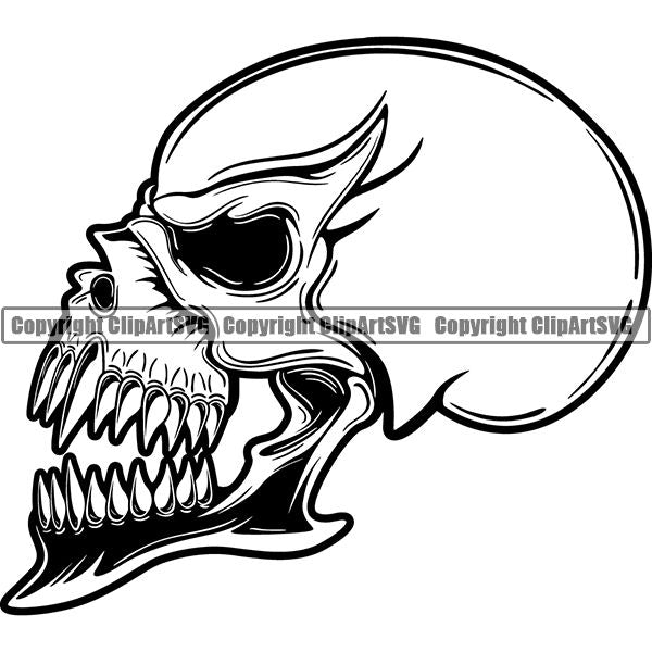 Skull Skeleton Tattoo Tat ClipArt SVG