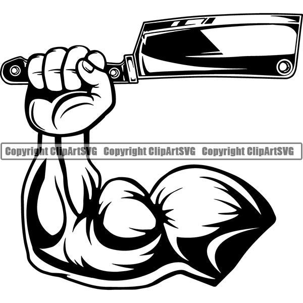 Cooking BBQ Bar-B-Que Barbque Chef Cook Butcher Logo ClipArt SVG