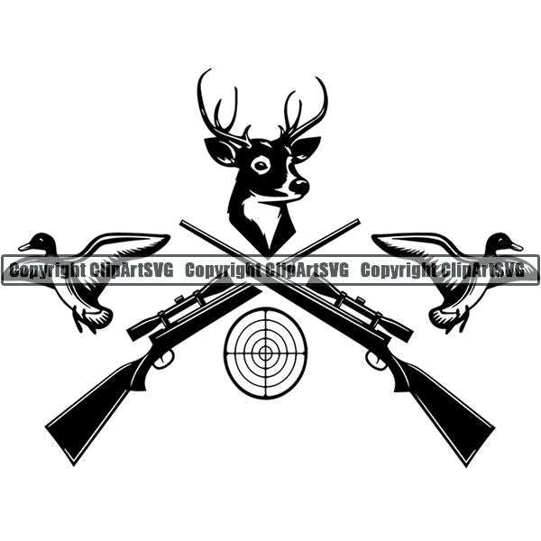 Sports Game Hunting Fishing Hunt Fish Logo ClipArt SVG