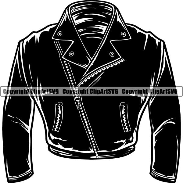 Motorcycle Bike Chopper Jacket Leather ClipArt SVG