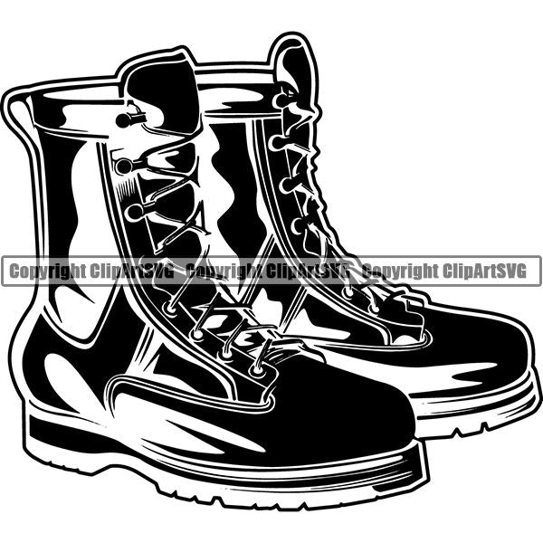 Military Weapon Soldier Army Boots ClipArt SVG