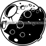 Astronaut Outer Space Shuttle Sci-Fi Science Fiction Planet Moon ClipArt SVG