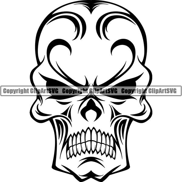 Skull Skeleton Tattoo Tat ClipArt SVG
