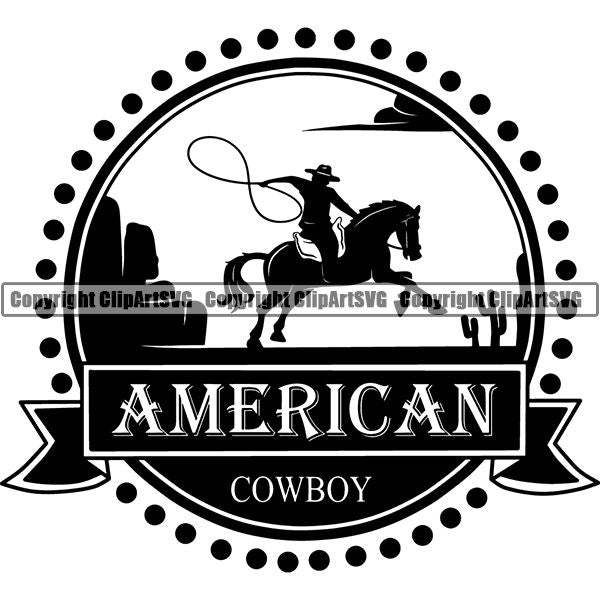 Occupation Cowboy Logo ClipArt SVG