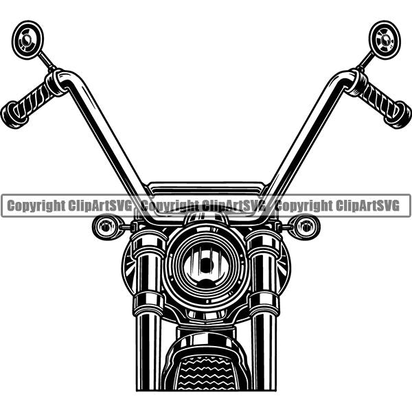 Motorcycle Bike Chopper Handle Bars ClipArt SVG