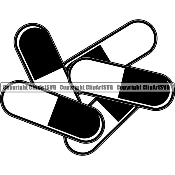 Medical Doctor Nurse Hospital Pills ClipArt SVG