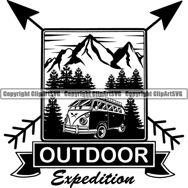 Camping Hiking Logo Clipart SVG