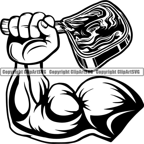 Cooking BBQ Bar-B-Que Barbque Chef Cook Butcher Logo ClipArt SVG