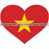 Country Flag Heart Vietnam ClipArt SVG