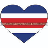 Country Flag Heart Costa Rica ClipArt SVG