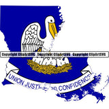 State Flag Map Louisiana ClipArt SVG