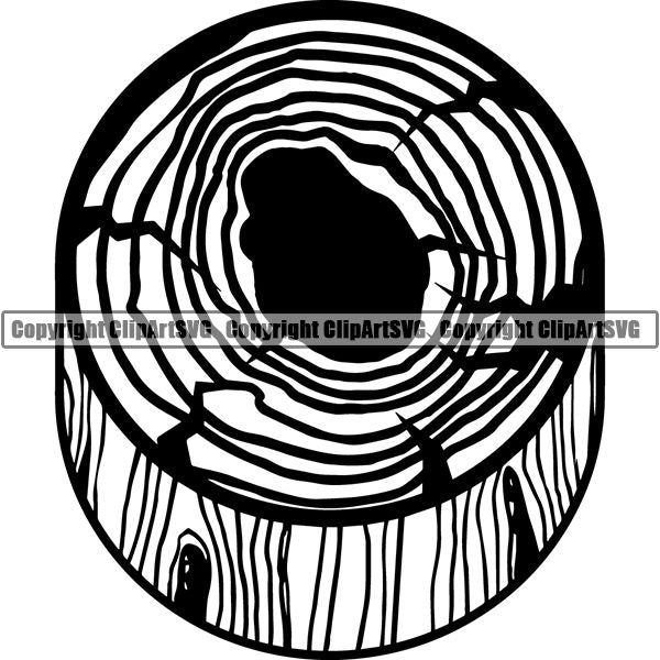 Construction Woodworking Carpenter Lumberjack Tree Slice Stump ClipArt SVG
