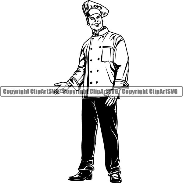 Cooking Baking Baker Chef Cook Uniform Hat ClipArt SVG