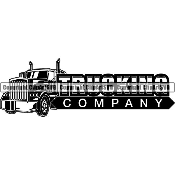 Truck Driver Trucking Trucker Driving Transportation Semi Tractor Trailer Logo ClipArt SVG