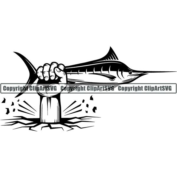 Sports Game Hunting Fishing Hunt Fish Marlin Break ClipArt SVG