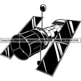Astronaut Outer Space Shuttle Sci-Fi Science Fiction Space Telescope ClipArt SVG