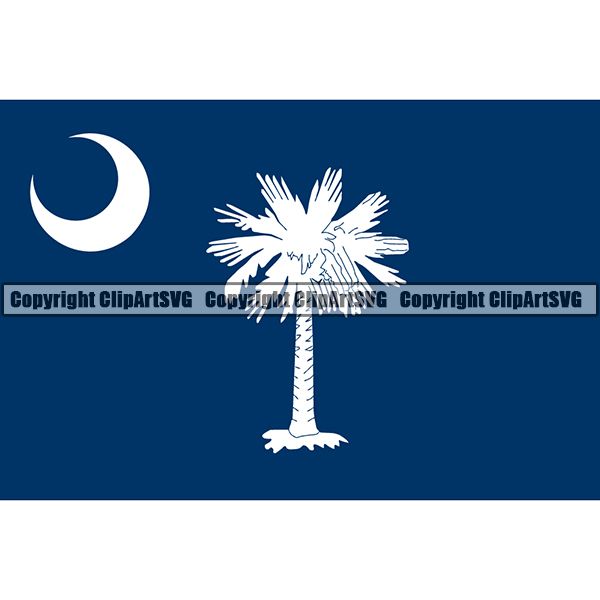 State Flag Square South Carolina ClipArt SVG