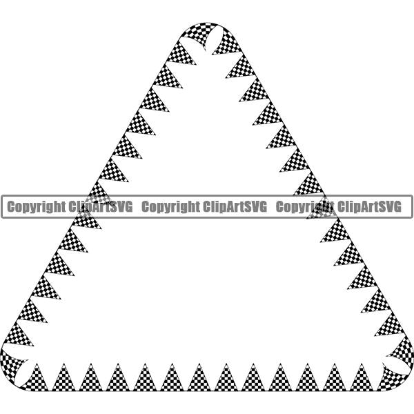 Sports Car Motorcycle Run Running Bike Race Racing Racer Race Design Element Frame Border Checkerboard Checkered Checker Triangle Flags Triangle ClipArt SVG
