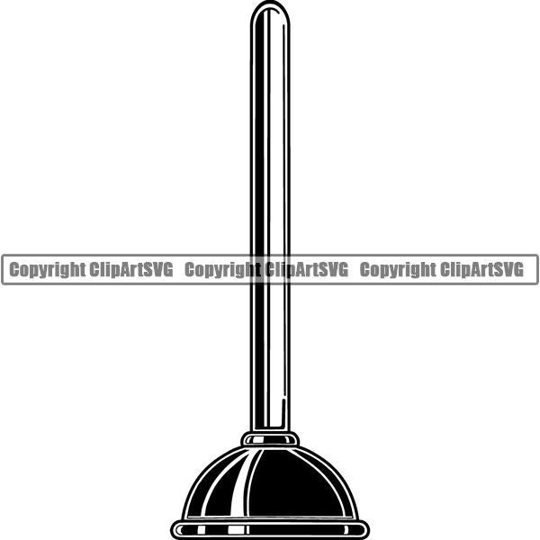 Plumbing Plumber Pipe Repair Service Plunger ClipArt SVG