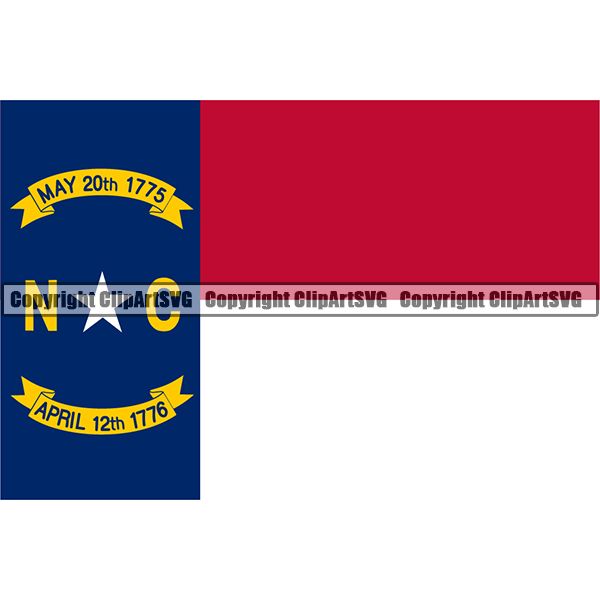 State Flag Square North Carolina ClipArt SVG