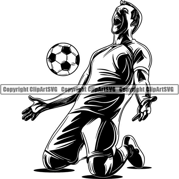 Sports Soccer Player ClipArt SVG