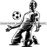 Sports Soccer Player ClipArt SVG