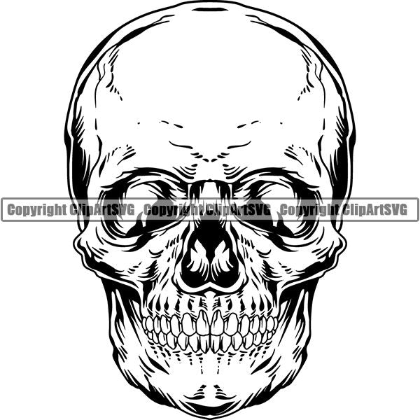 Skull Skeleton Tattoo Tat ClipArt SVG