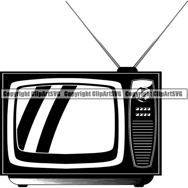 Television Tele TV Monitor Video Screen Display Technology ClipArt SVG