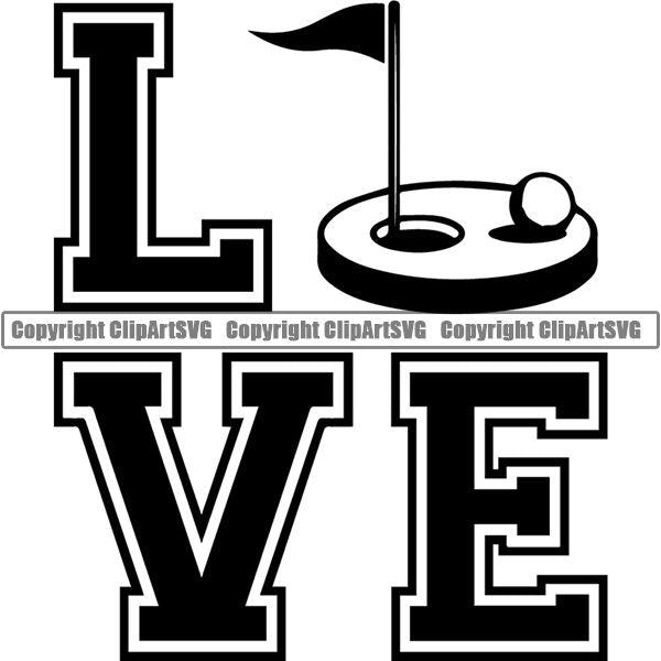 Sports Game Golf Love ClipArt SVG