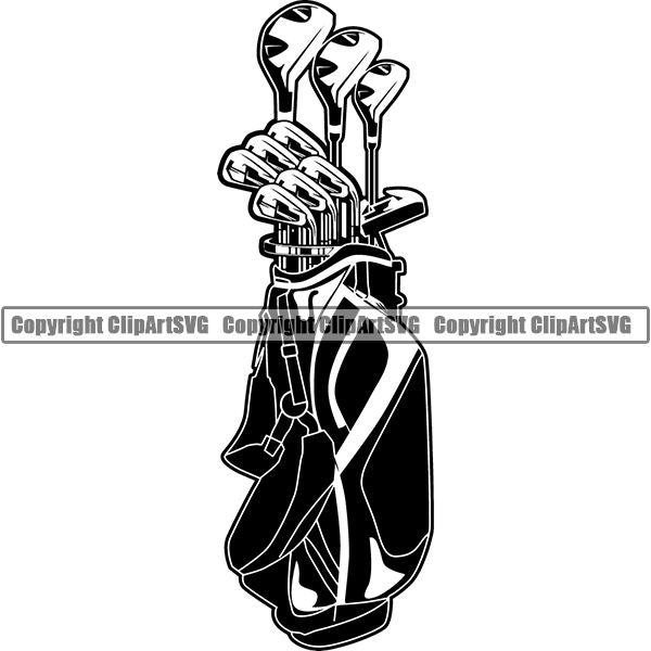 Sports Game Golf Clubs ClipArt SVG
