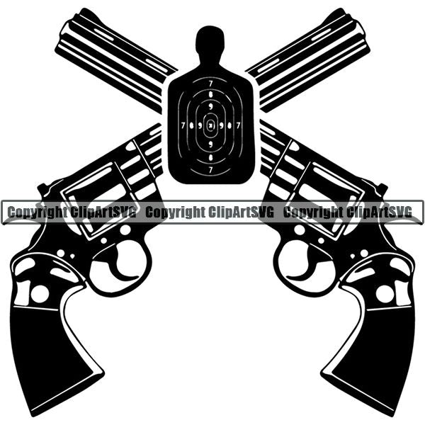 Military Weapon Gun Logo ClipArt SVG
