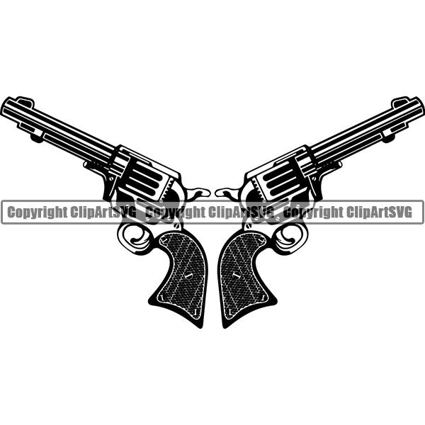 Occupation Cowboy Gun Revolver ClipArt SVG