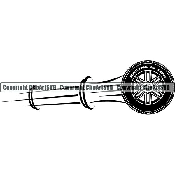 Sports Car Racing Tire Motion ClipArt SVG