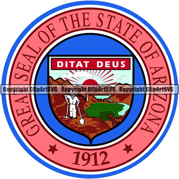 State Flag Seal Arizona ClipArt SVG