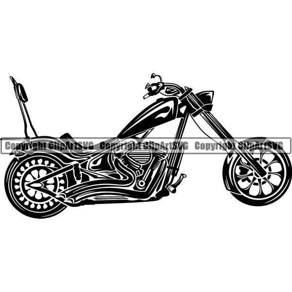 Motorcycle Bike Chopper ClipArt SVG