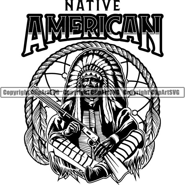 Native American Indian Logo ClipArt SVG
