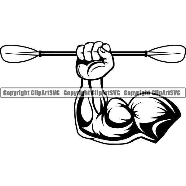 Kayak Kayaking Canoe Canoeing Raft Rafting Paddle Ore Logo ClipArt SVG