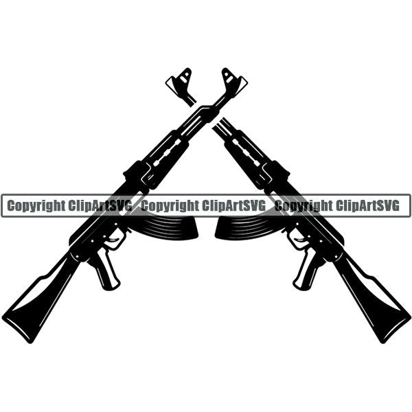 Military Weapon Gun Logo ClipArt SVG