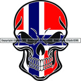Country Flag Skull Norway ClipArt SVG
