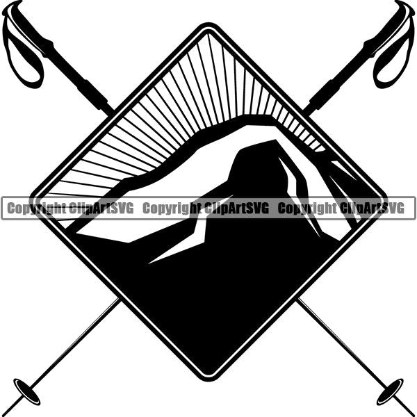 Sports Skiing Ski Snowboarding Snowboard Logo ClipArt SVG