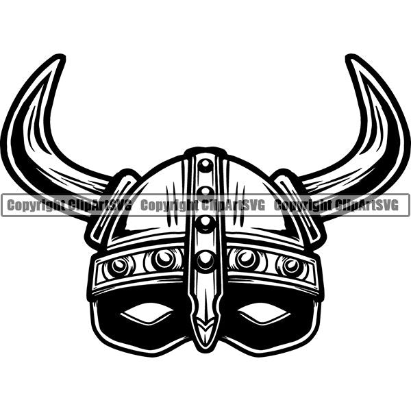 Viking Warrior Helmet ClipArt SVG