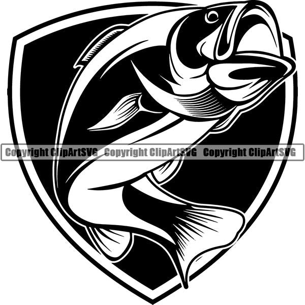 Sports Game Fishing Hunting Fish Hunt Bass ClipArt SVG