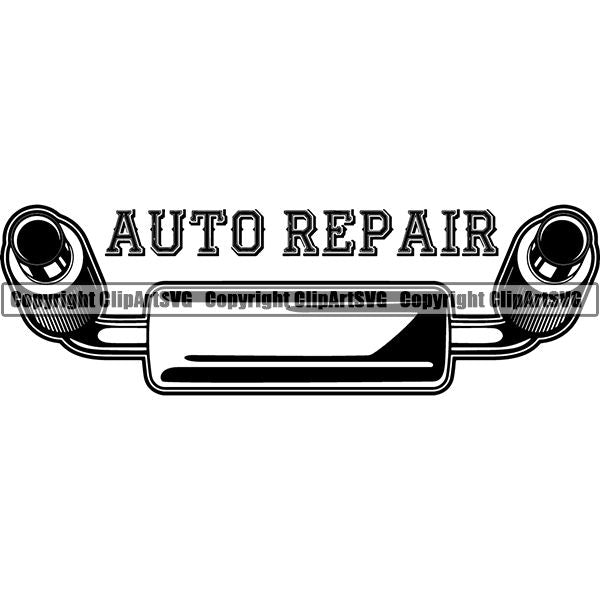Mechanic Repair Shop Garage Logo ClipArt SVG